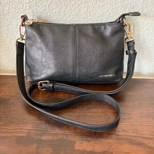 Westbronco Black Leather Shoulder Bag Minimalist 90s Baguette Style